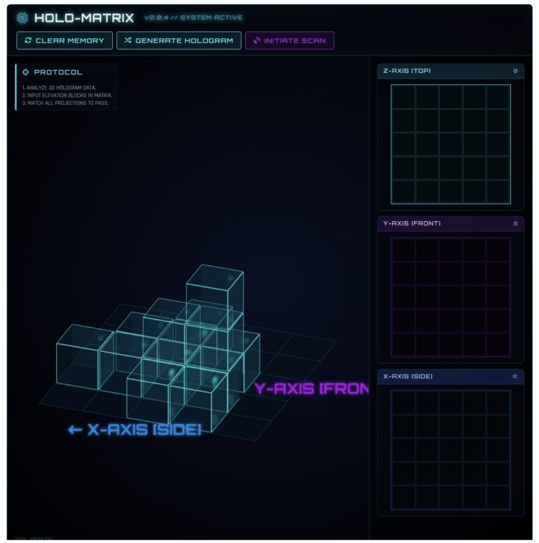 HOLO-MATRIX: 3D Spatial Reasoning Puzzle Game Online