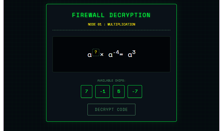 EXPONENT CIPHER เกมเลขยกกำลัง ปลดล็อกระบบไฟร์วอลล์