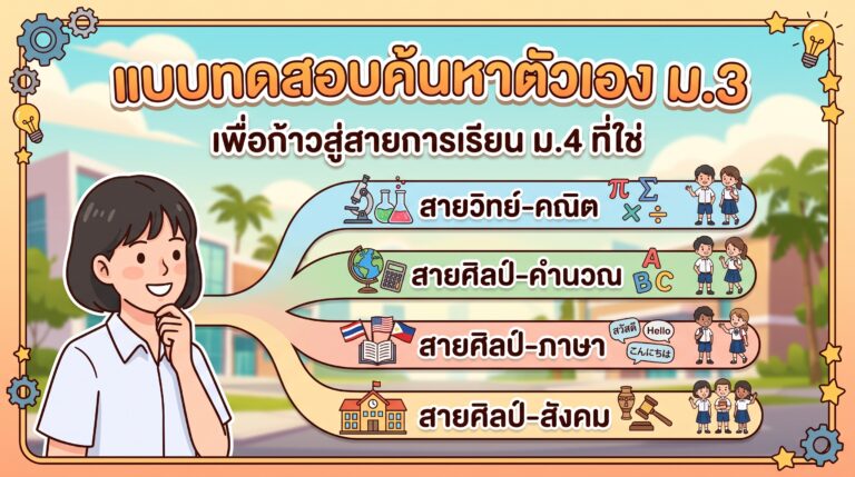 แบบทดสอบค้นหาตัวเอง ม.3 เลือกสายการเรียน ม.4 ที่ใช่