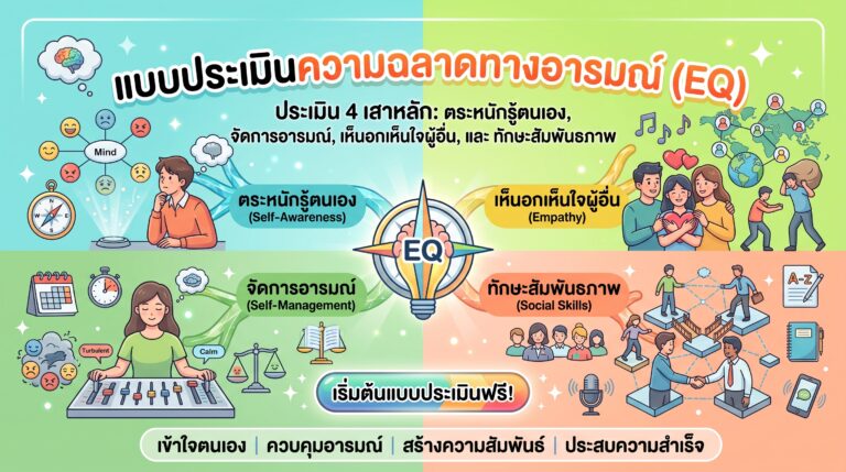 แบบประเมินความฉลาดทางอารมณ์ EQ เช็กพลัง 4 เสาหลักออนไลน์